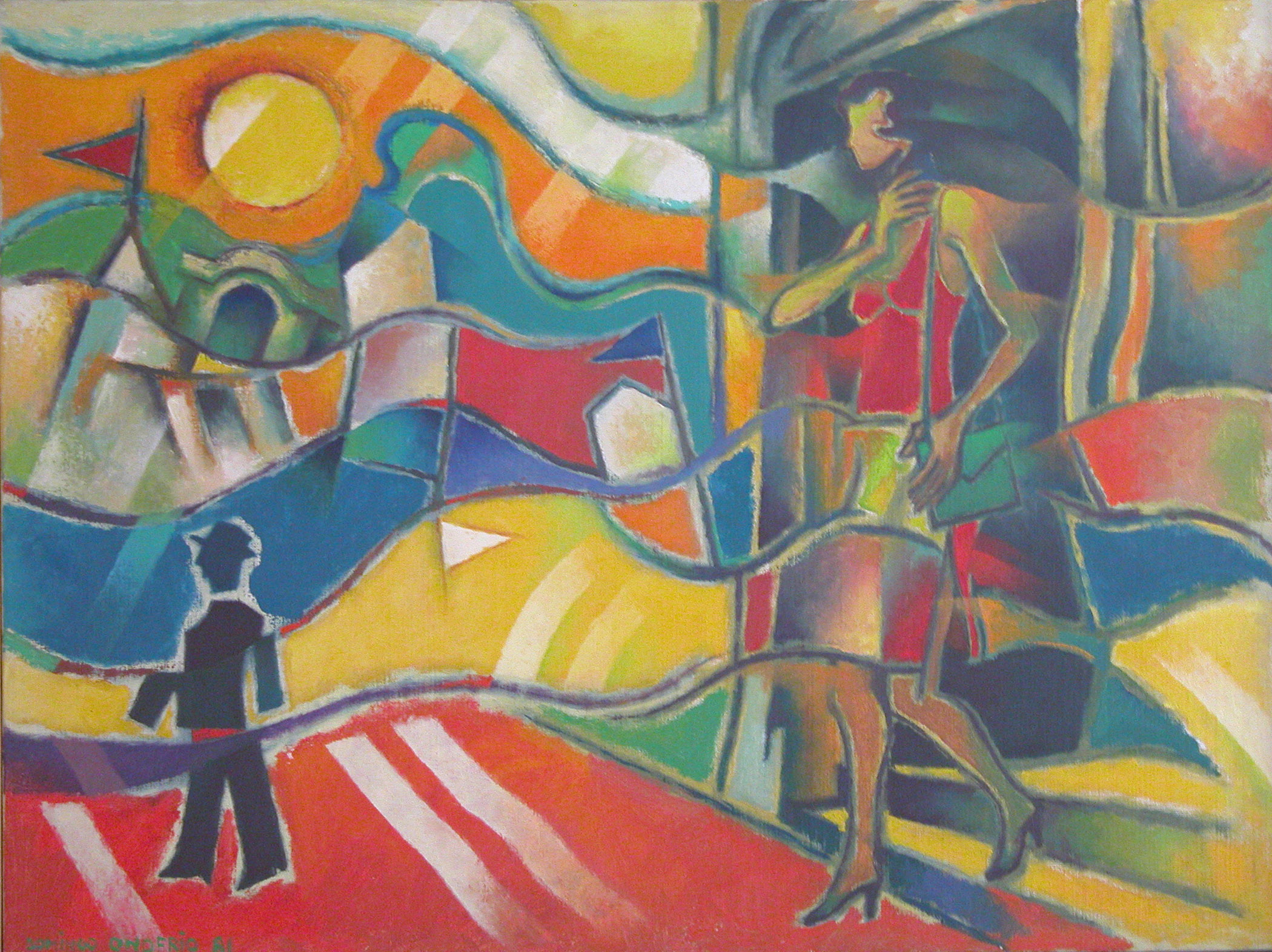 Mujer saliendo a la luz del día