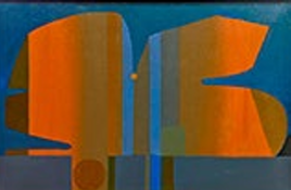 Naranja y azul abstracto